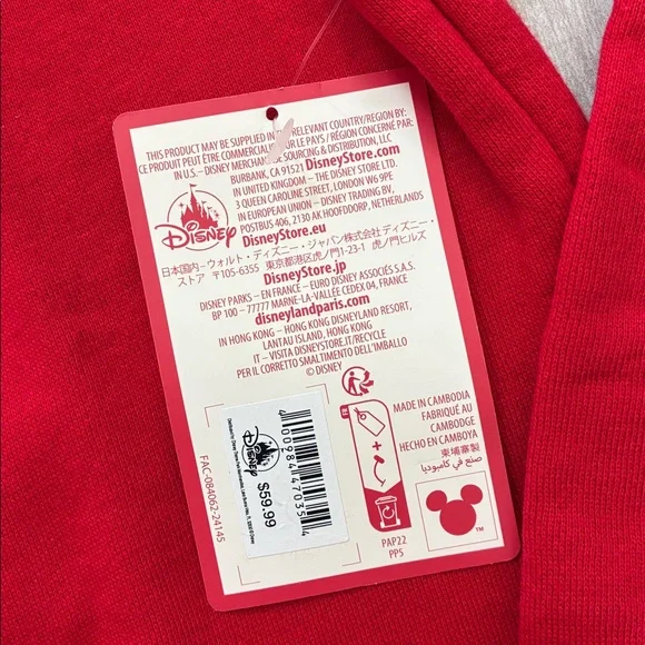 NWT Disney Red Crewneck Sweater with Mickey Mouse Disneyland L or XL - Picture 3 of 6